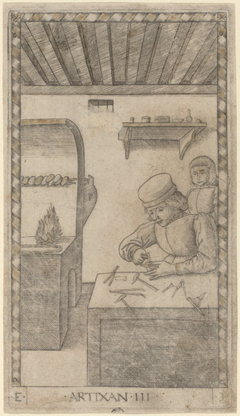 Artixan (Artisan) by Master of the E-Series Tarocchi (Italian, active c. 1465), 16X12"(A3)Poster Print