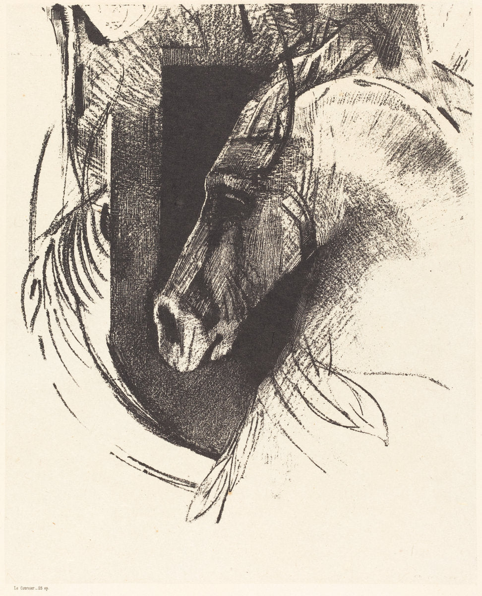 Le Coursier (The Race Horse) by Odilon Redon (French, 1840 - 1916), 16X12"(A3)Poster Print