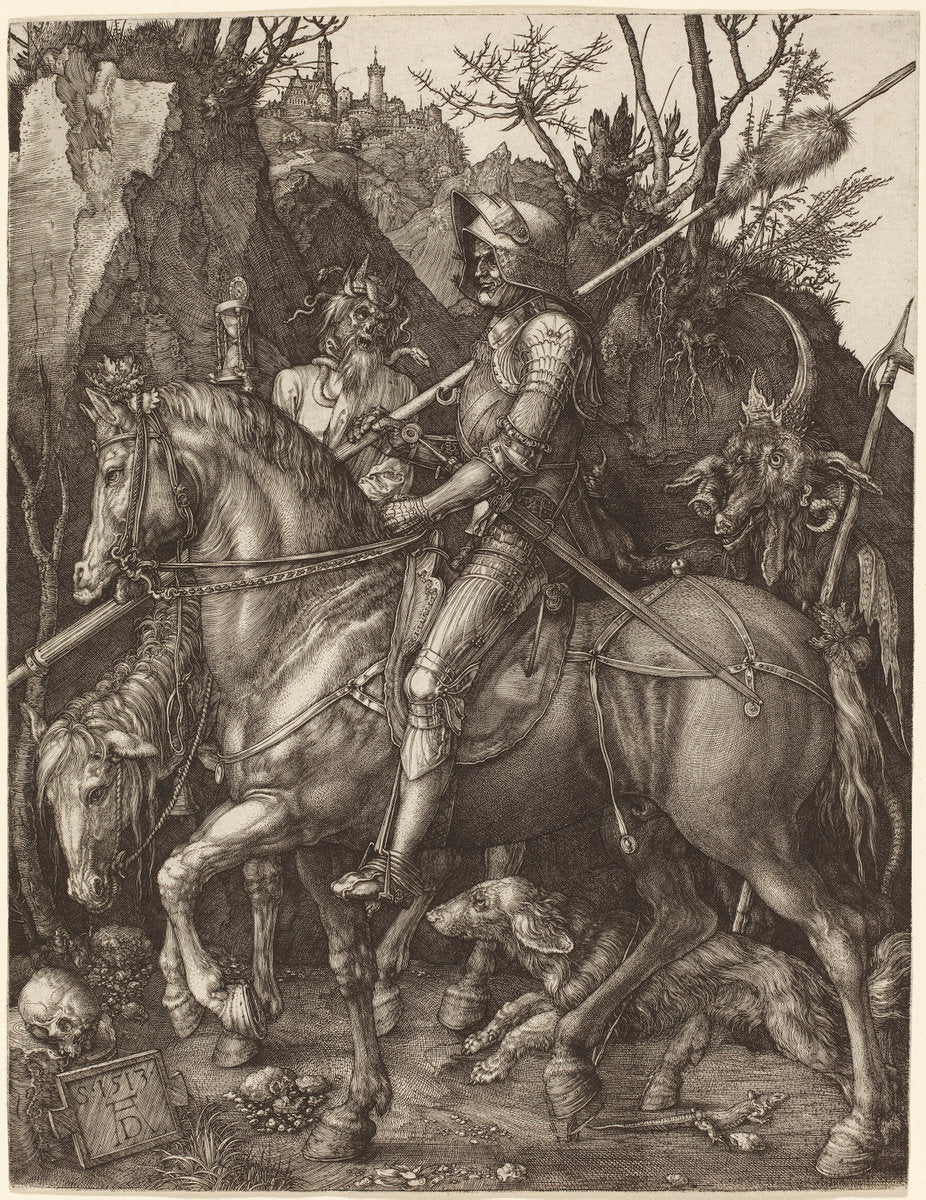 Knight, Death and Devil by Albrecht Dürer (German, 1471 - 1528), 16X12"(A3)Poster Print