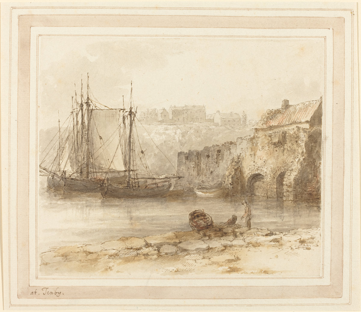 At Tenby by Heneage Finch 4th Earl of Aylesford (British, 1751 - 1812), 16X12"(A3)Poster Print