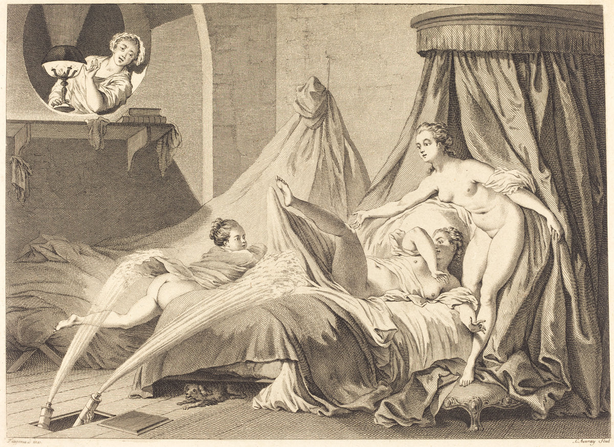 The Waterworks by Pierre-Laurent Auvray after Jean-Honoré Fragonard (French, born 1736), 16X12"(A3)Poster Print