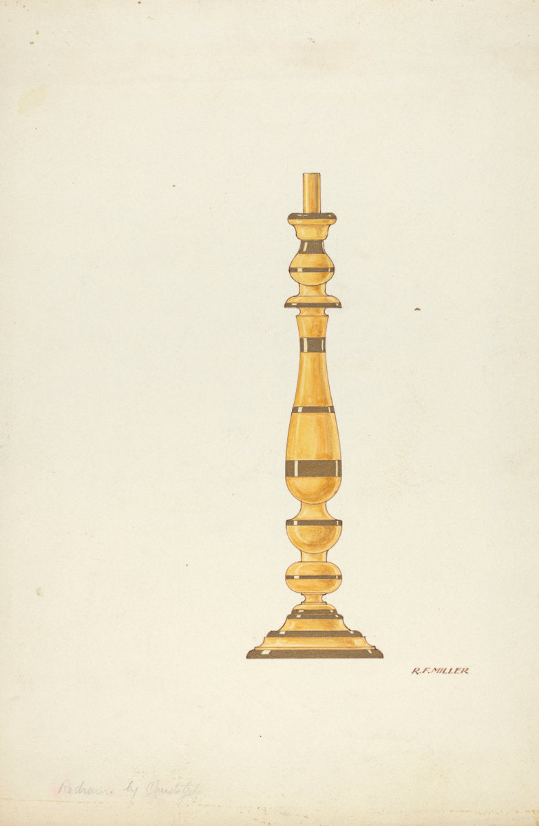 Candlestick by Randolph F. Miller and Cornelius Christoffels (American, active c. 1935), 16X12"(A3)Poster Print
