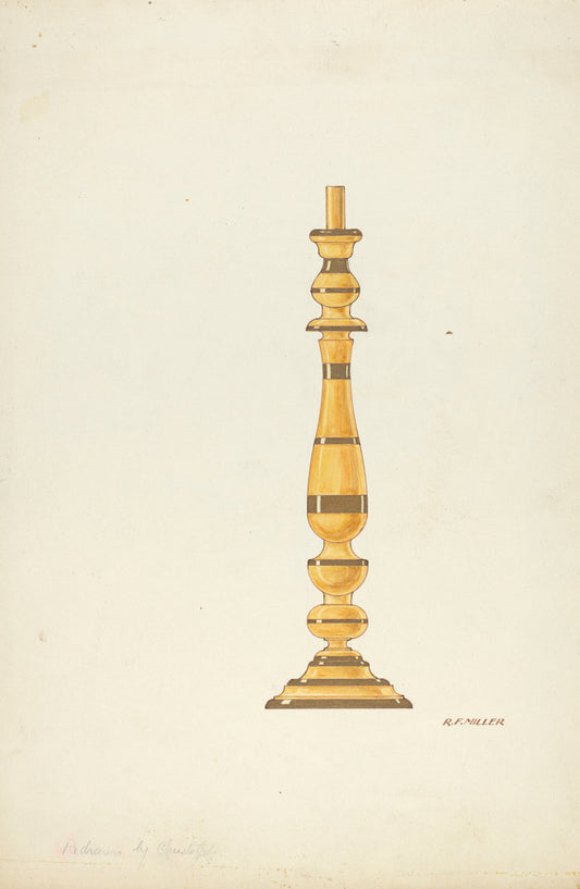 Candlestick by Randolph F. Miller and Cornelius Christoffels (American, active c. 1935), 16X12"(A3)Poster Print