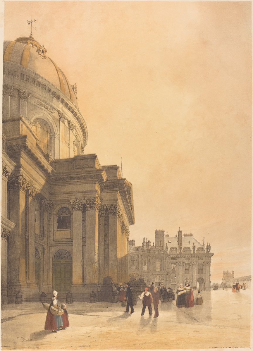 La Chapelle de l'Institut, Paris by Thomas Shotter Boys (British, 1803 - 1874), 16X12"(A3)Poster Print