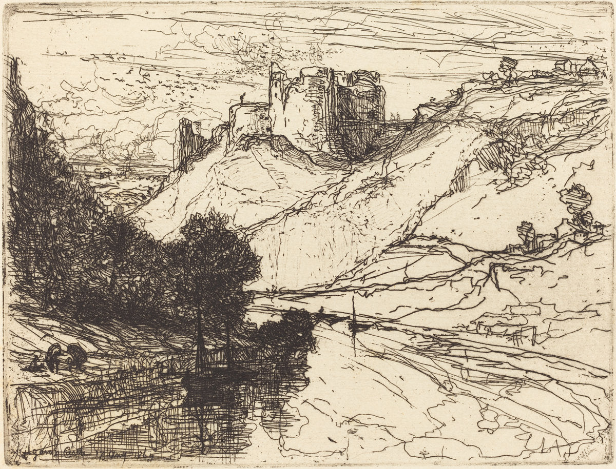 Kilgaren Castle by Francis Seymour Haden (British, 1818 - 1910), 16X12"(A3)Poster Print