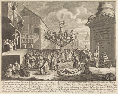 The South Sea Scheme by William Hogarth (English, 1697 - 1764), 16X12"(A3)Poster Print