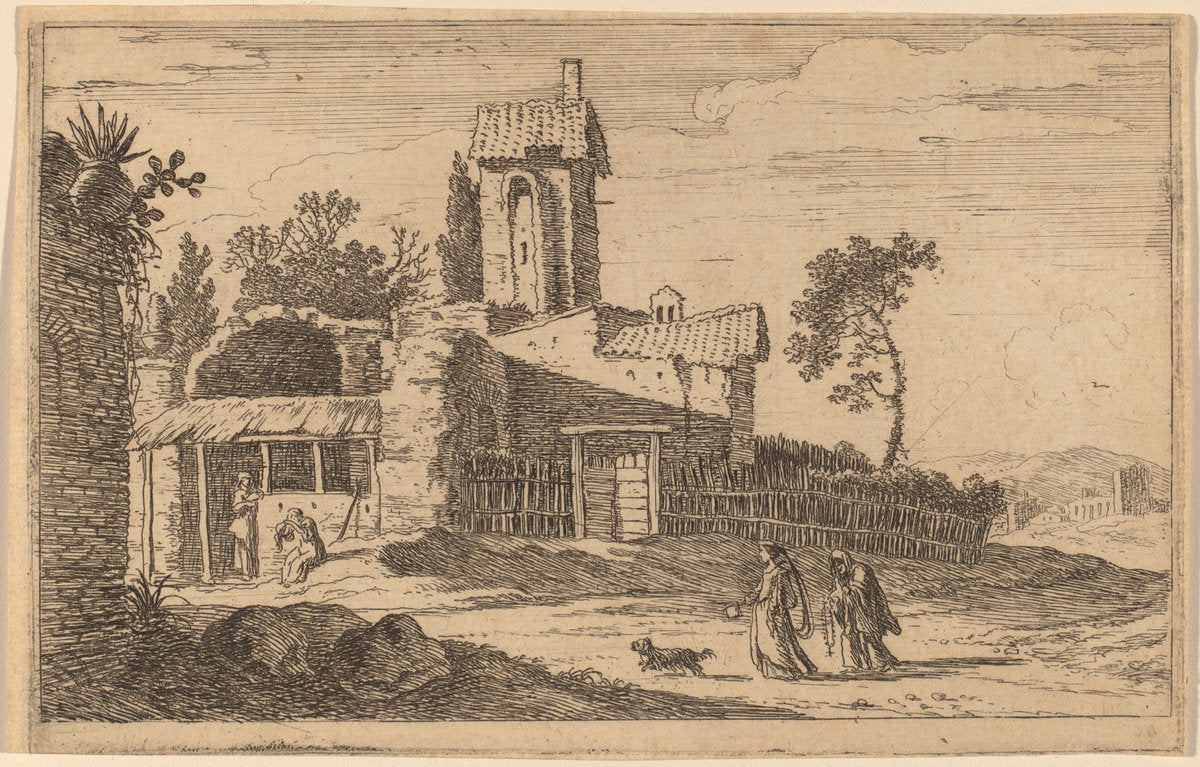 Ruined Building with a Tower by Herman van Swanevelt (Dutch, c. 1600 - 1655), 16X12"(A3)Poster Print