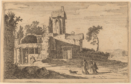 Ruined Building with a Tower by Herman van Swanevelt (Dutch, c. 1600 - 1655), 16X12"(A3)Poster Print