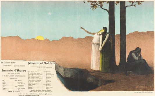 Inceste d'âmes; Mineur et soldat by Alphonse Osbert (French, 1857 - 1939), 16X12"(A3)Poster Print