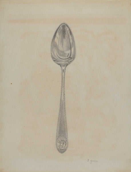Silver Soup Spoon by Joseph Guarino (American, active c. 1935), 16X12"(A3)Poster Print