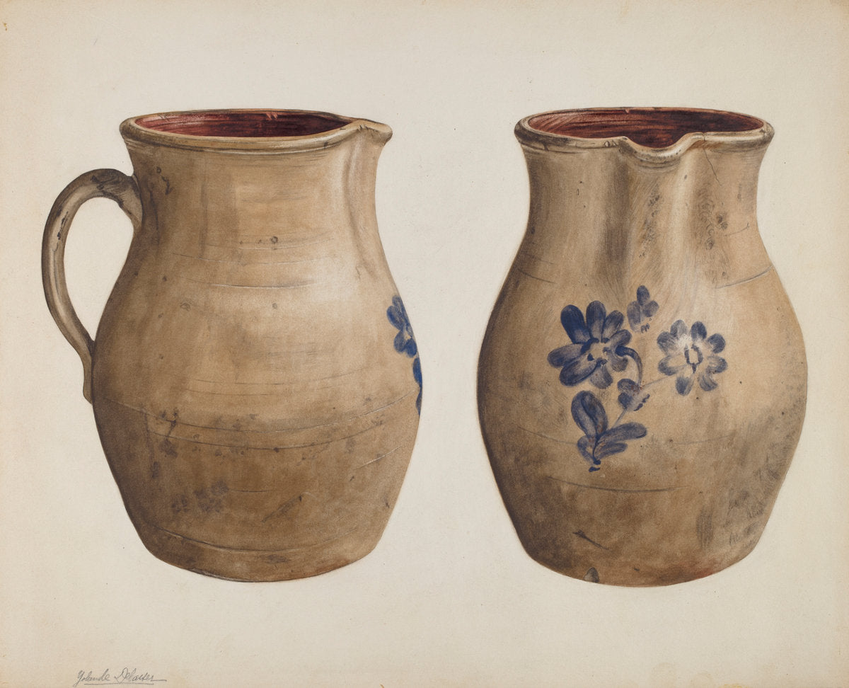 Pitcher by Yolande Delasser (American, active c. 1935), 16X12"(A3)Poster Print