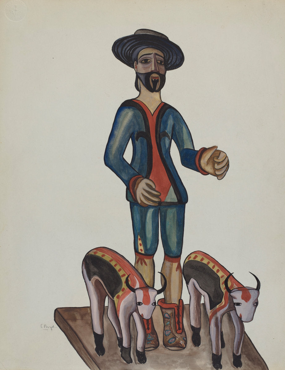 Bulto of San Ysidro by E. Boyd (American, active c. 1935), 16X12"(A3)Poster Print