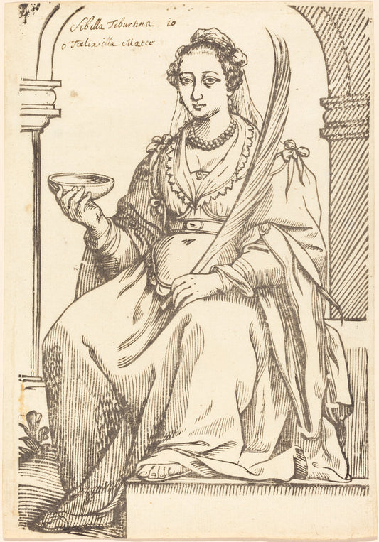 Sibylla Tiburtina by Jacques Stella (French, 1596 - 1657), 16X12"(A3)Poster Print