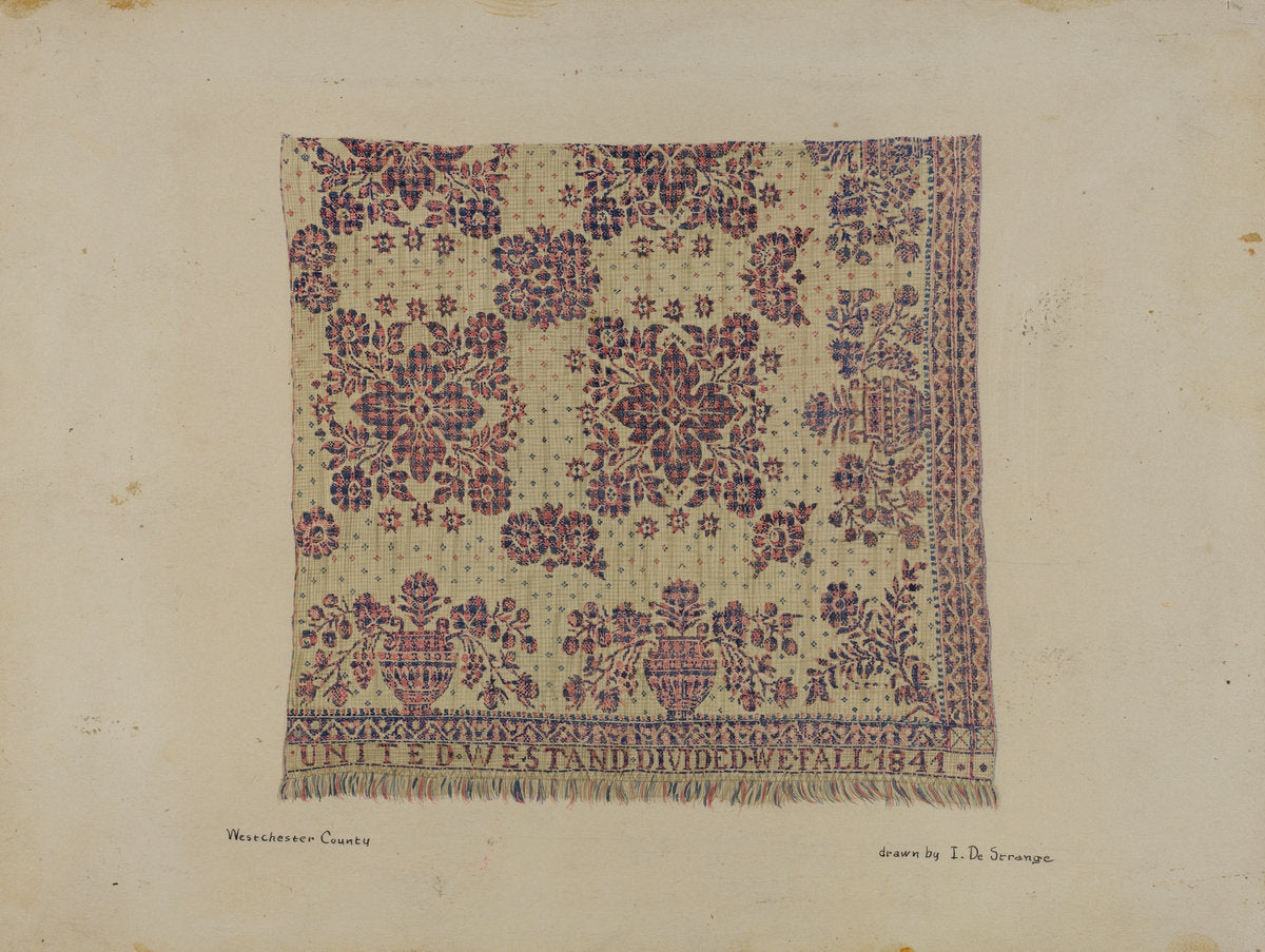Quilt by Isabelle De Strange (American, active c. 1935), 16X12"(A3)Poster Print