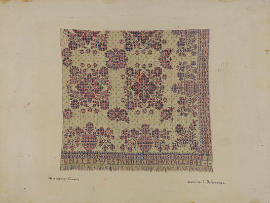 Quilt by Isabelle De Strange (American, active c. 1935), 16X12"(A3)Poster Print
