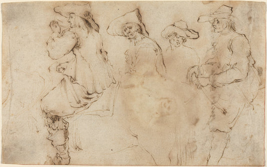 Four Horsemen by Stefano Della Bella (Florentine, 1610 - 1664), 16X12"(A3)Poster Print