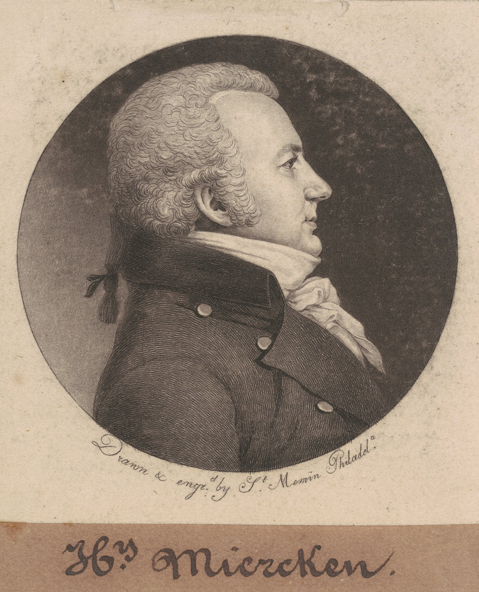 Henry Miercken by Charles B. J. Févret de Saint-Mémin (French, 1770 - 1852), 16X12"(A3)Poster Print