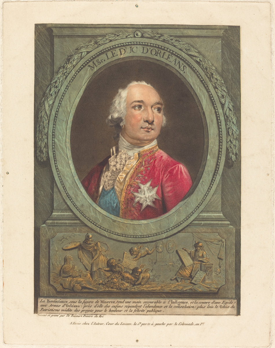 Mgr. Le duc d'Orléans by Philibert-Louis Debucourt (French, 1755 - 1832), 16X12"(A3)Poster Print