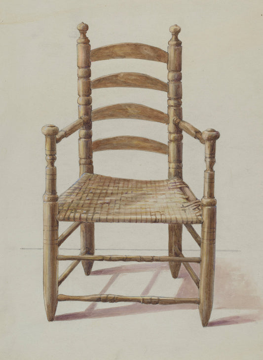 1935/1942 by American 20th Century (Ladder Back Chair), 16X12"(A3)Poster Print