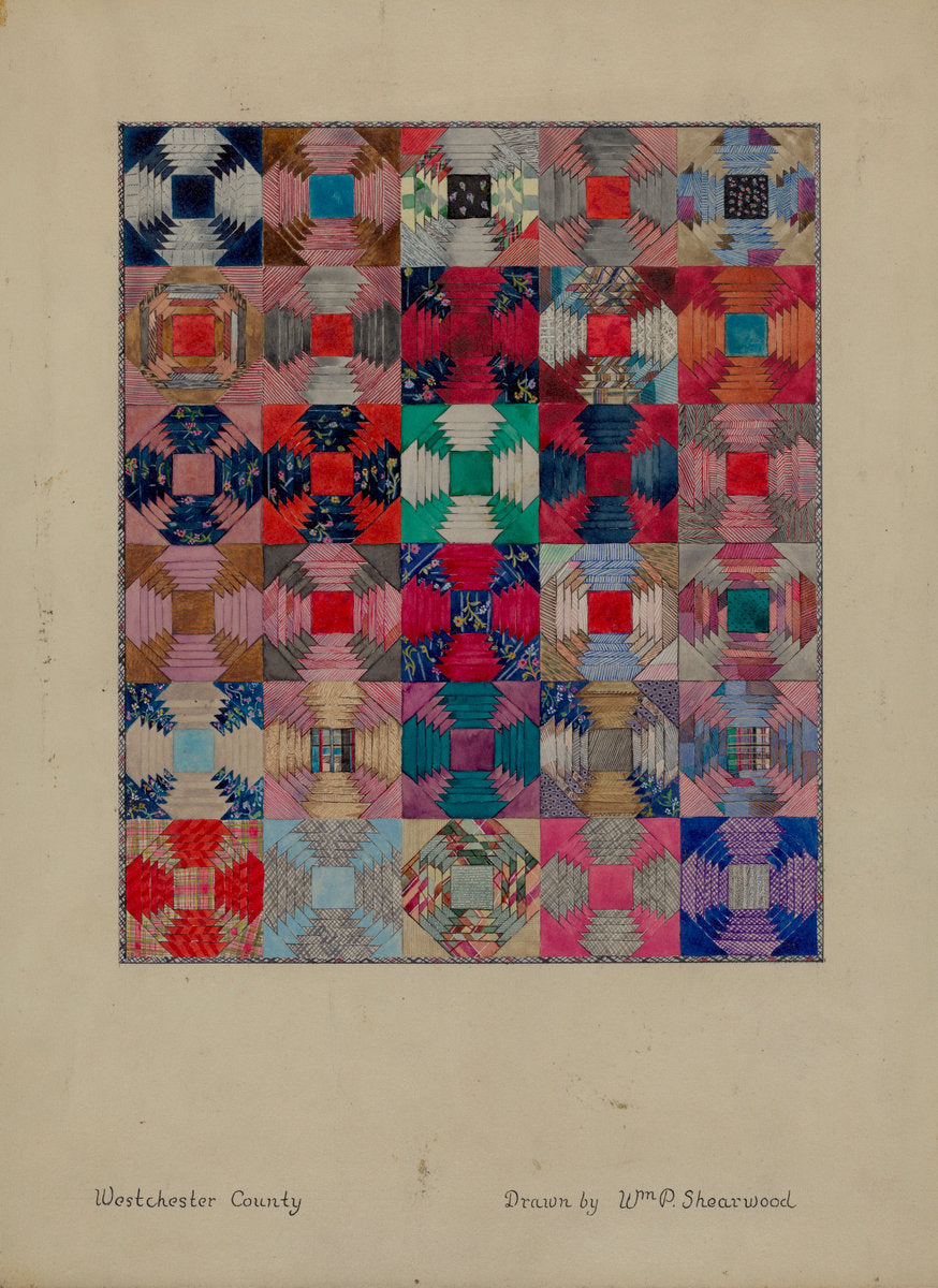 Quilt by William P. Shearwood (American, active c. 1935), 16X12"(A3)Poster Print