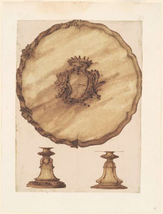 A Salver and an Openwork Base by Luigi Valadier (Italian, 1726 - 1785), 16X12"(A3)Poster Print