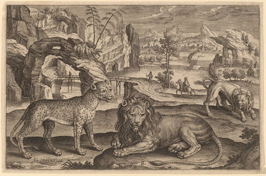 Animalium Quadrupedum by Adriaen Collaert (Flemish, c. 1560 - 1618), 16X12"(A3)Poster Print