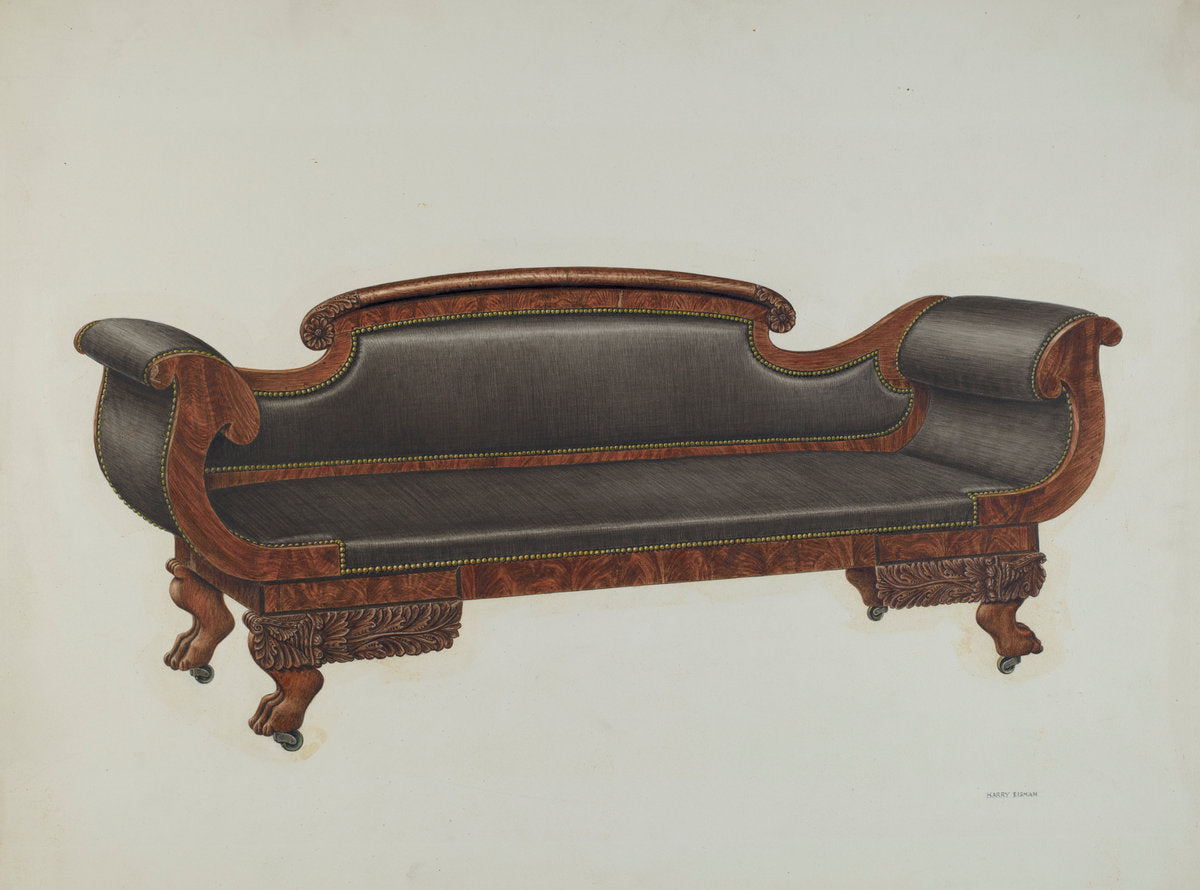 Sofa by Harry Eisman (American, active c. 1935), 16X12"(A3)Poster Print