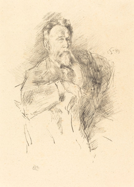 Sketch of William E. Henley by James McNeill Whistler (American, 1834 - 1903), 16X12"(A3)Poster Print