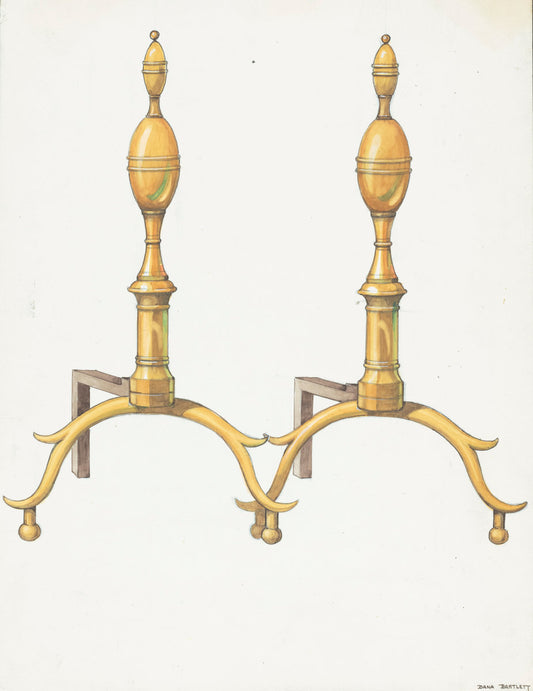 Andirons by Dana Bartlett (American, 1882 - 1957), 16X12"(A3)Poster Print