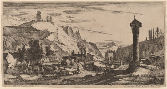 The Column: pl.1 by Roelant Roghman and Melchior Küsel (German, 1626 - 1683), 16X12"(A3)Poster Print