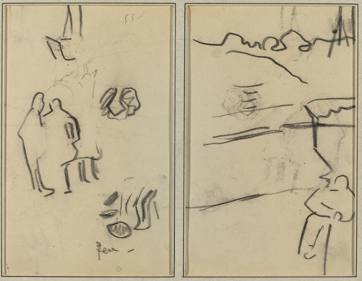 Group of Human Forms; A Man Seated [recto] by Paul Gauguin (French, 1848 - 1903), 16X12"(A3)Poster Print