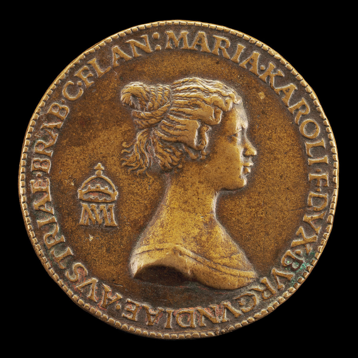 Maria of Burgundy, died 1482, Wife of Maximilian of Austria 1477 [reverse] by Attributed to Giovanni Candida (Italian, French school, before 1450 - c. 1499), 16X12"(A3)Poster Print