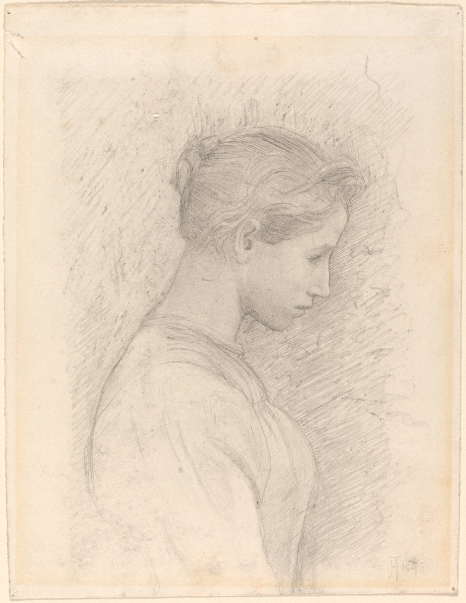 A Young Woman in Profile by Henry Tonks (British, 1862 - 1937), 16X12"(A3)Poster Print