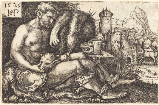 The Shepherd by Sebald Beham (German, 1500 - 1550), 16X12"(A3)Poster Print