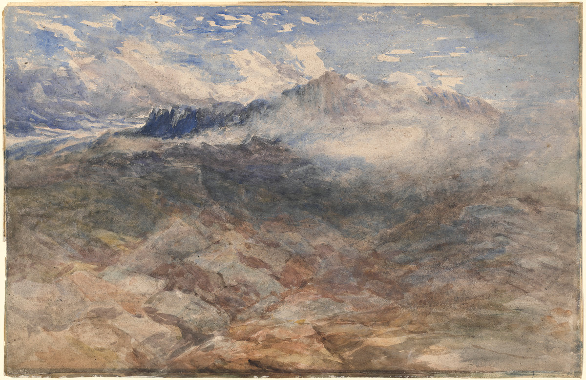 Mountain Heights, Cader Idris by David Cox (British, 1783 - 1859), 16X12"(A3)Poster Print