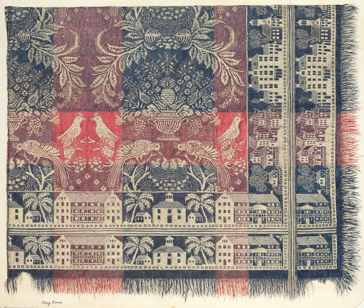 Woven Jacquard Coverlet by Mary Berner (American, active c. 1935), 16X12"(A3)Poster Print