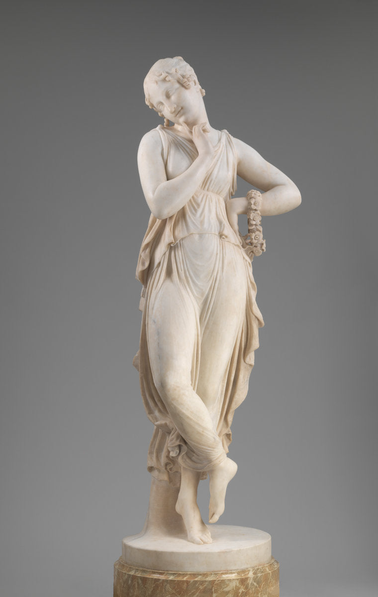 Dancer with Finger on Chin by Antonio Canova (Italian, 1757 - 1822), 16X12"(A3)Poster Print