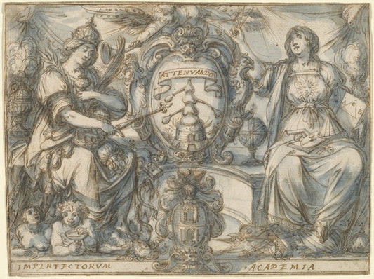 Imperfectorum Academia (Academy of the Imperfects) by Claude Déruet (French, 1588 - 1660), 16X12"(A3)Poster Print