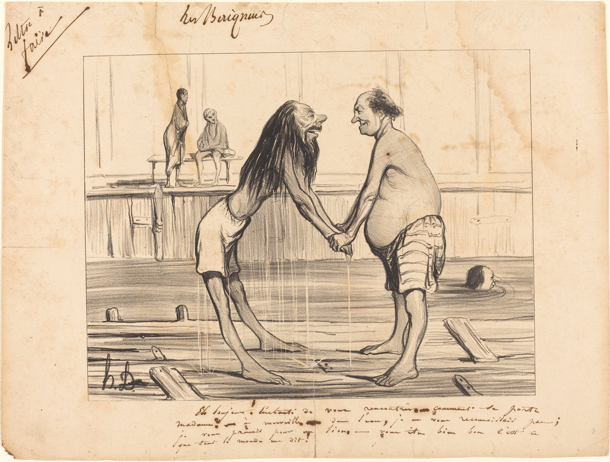 Eh bonjour! enchanté de vous rencontrer... by Honoré Daumier (French, 1808 - 1879), 16X12"(A3)Poster Print