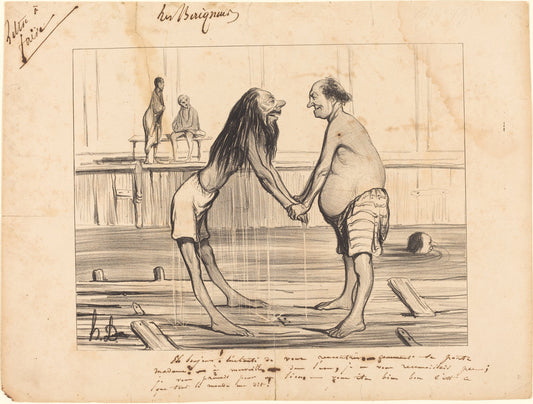 Eh bonjour! enchanté de vous rencontrer... by Honoré Daumier (French, 1808 - 1879), 16X12"(A3)Poster Print