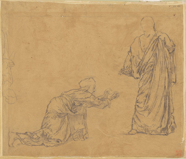 Study for "Christ Appearing to Mary" by John La Farge (American, 1835 - 1910), 16X12"(A3)Poster Print