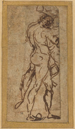 Two Nudes Fighting by Michelangelo (Florentine, 1475 - 1564), 16X12"(A3)Poster Print