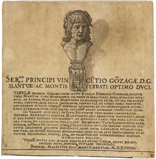 The Triumph of Julius Caesar: Title Page by Andrea Andreani after Andrea Mantegna (Italian, 1558/1559 - 1629), 16X12"(A3)Poster Print