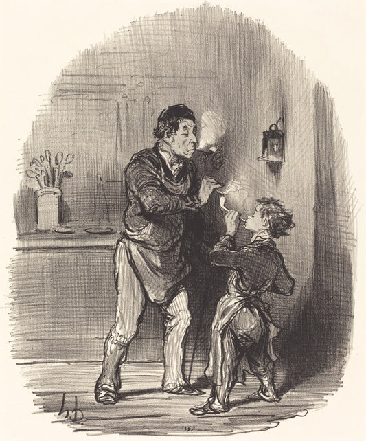 Le Chiffonnier philosophe by Honoré Daumier (French, 1808 - 1879), 16X12"(A3)Poster Print