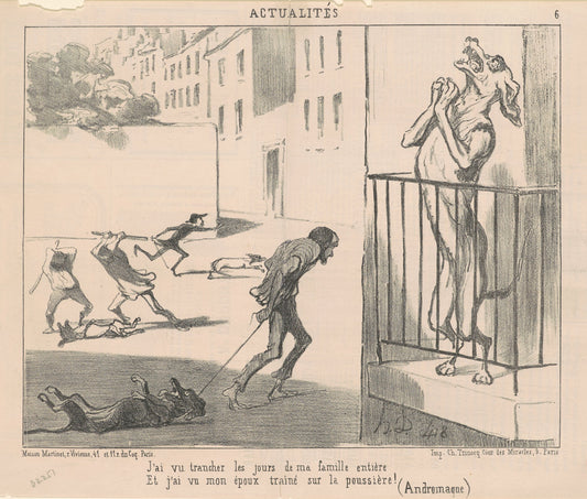 J'ai vu trancher les jours de ma famille ... by Honoré Daumier (French, 1808 - 1879), 16X12"(A3)Poster Print
