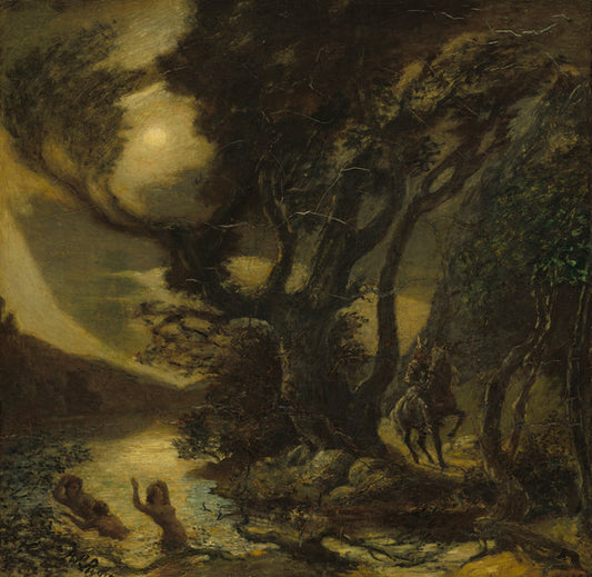 Siegfried and the Rhine Maidens by Albert Pinkham Ryder (American, 1847 - 1917), 16X12"(A3)Poster Print