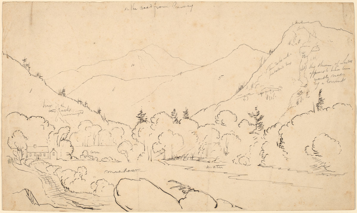 On the Road from Conway by Thomas Cole (American, 1801 - 1848), 16X12"(A3)Poster Print