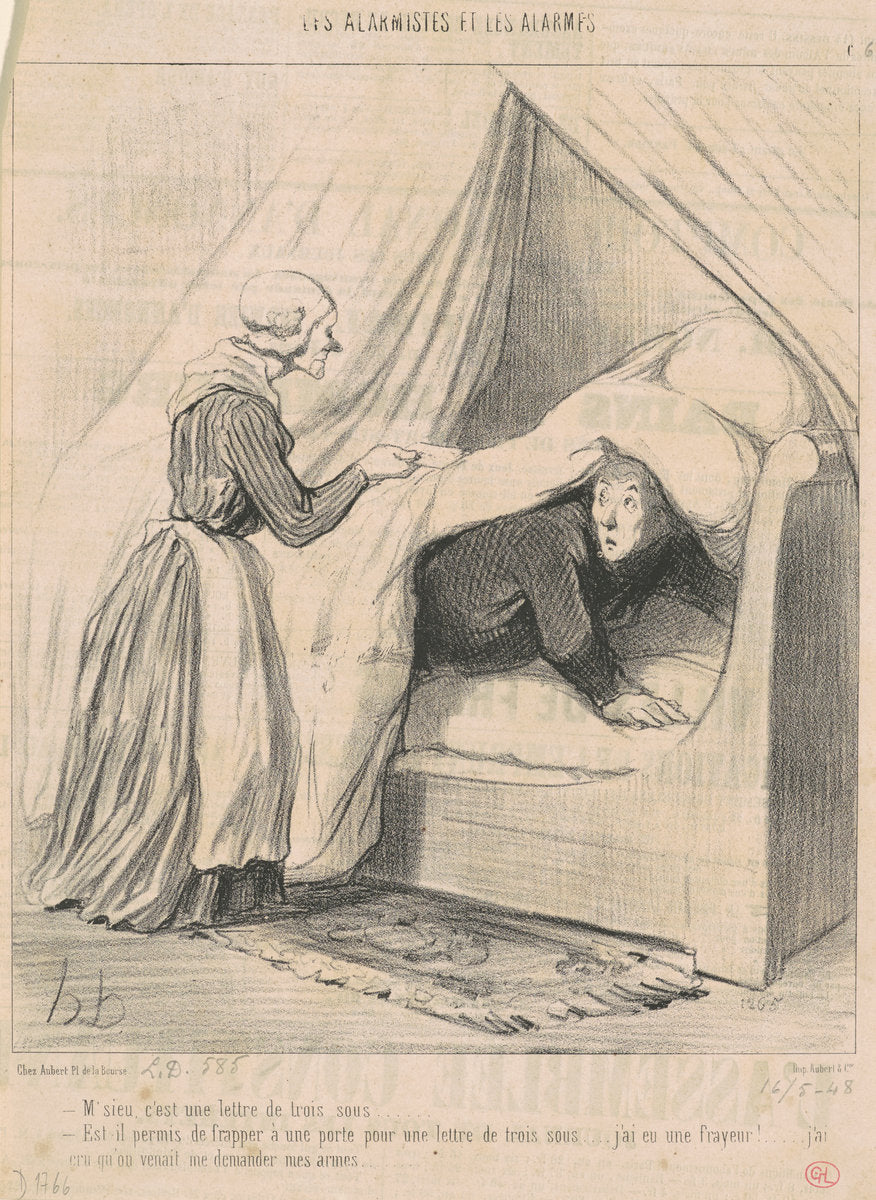 M'sieu, c'est une lettre de trois sous ... by Honoré Daumier (French, 1808 - 1879), 16X12"(A3)Poster Print