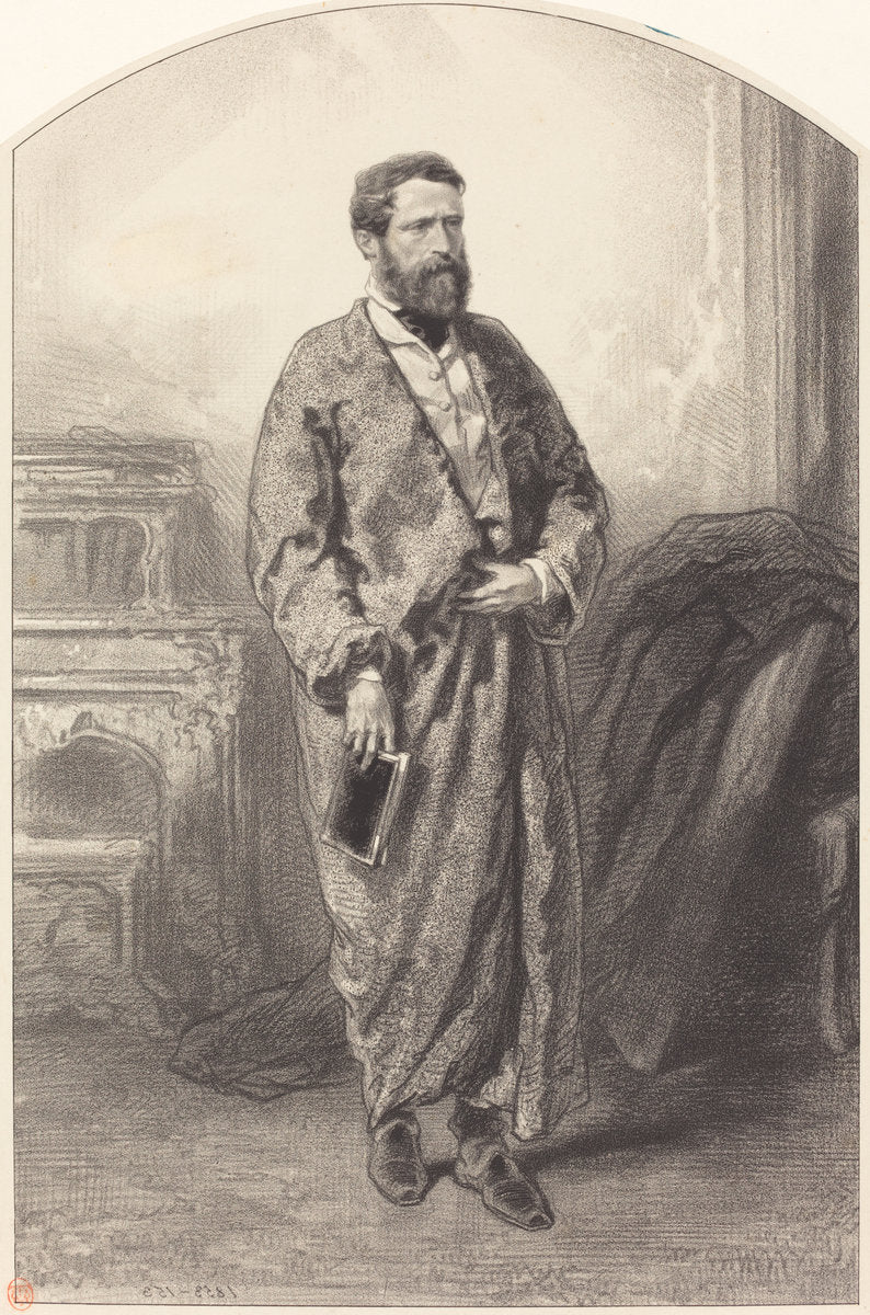 Alexander Gabriel Descamps by Paul Gavarni (French, 1804 - 1866), 16X12"(A3)Poster Print