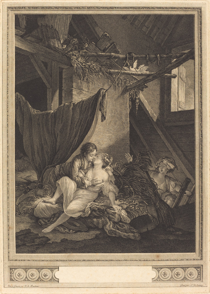 Les Soins tardifs by Nicolas Delaunay after Pierre-Antoine Baudouin (French, 1739 - 1792), 16X12"(A3)Poster Print